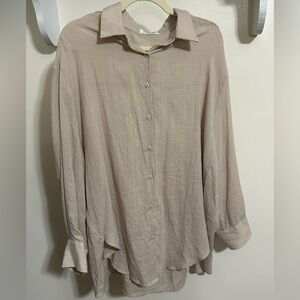NEW Carly Jean Los Angeles Button-Front Lightweight Blouse